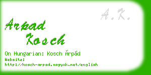 arpad kosch business card